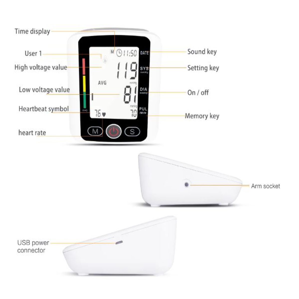 Miniatura 4 de Tensiometro De Brazo Digital voz español